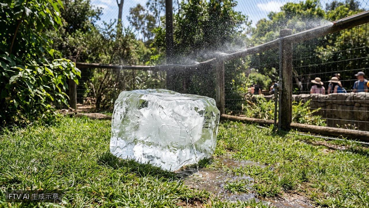大貓熊啃冰塊、老虎吹冷氣！中國長沙動物園出奇招幫動物消暑