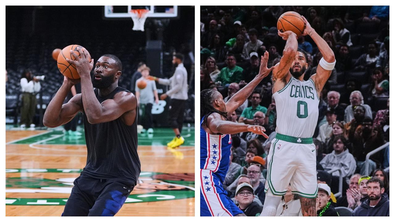 NBA(影)／當「杰倫遇上塔圖姆」！前冠軍拍檔拆夥後再碰面相敬如「冰」