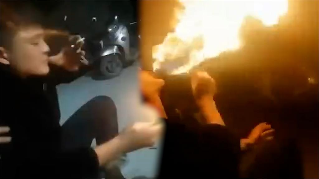 驚悚！中國男拿賴打耍帥表演噴火　「倒吸一口氣」臉燒成一團火球