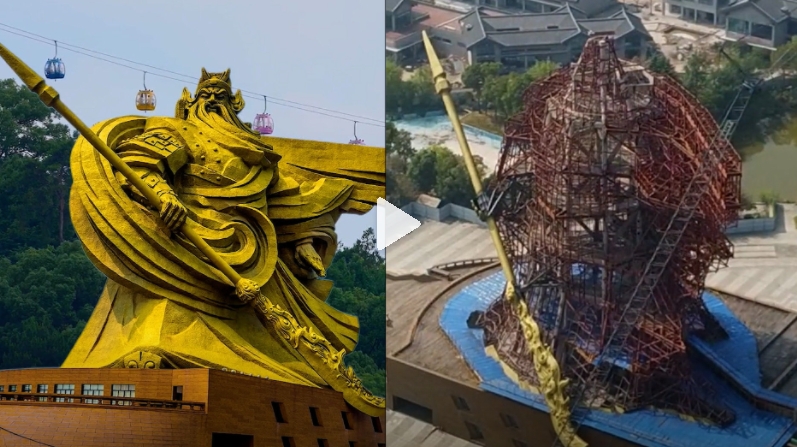 花14億蓋了又拆…中國「巨型關公像」慘況曝光　小粉紅氣炸！