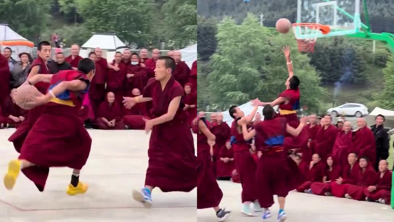 籃球(影)/「喇嘛打籃球」紅翻全世界!網歪樓熱議:怎麼分辨隊友、可以胯下運球?