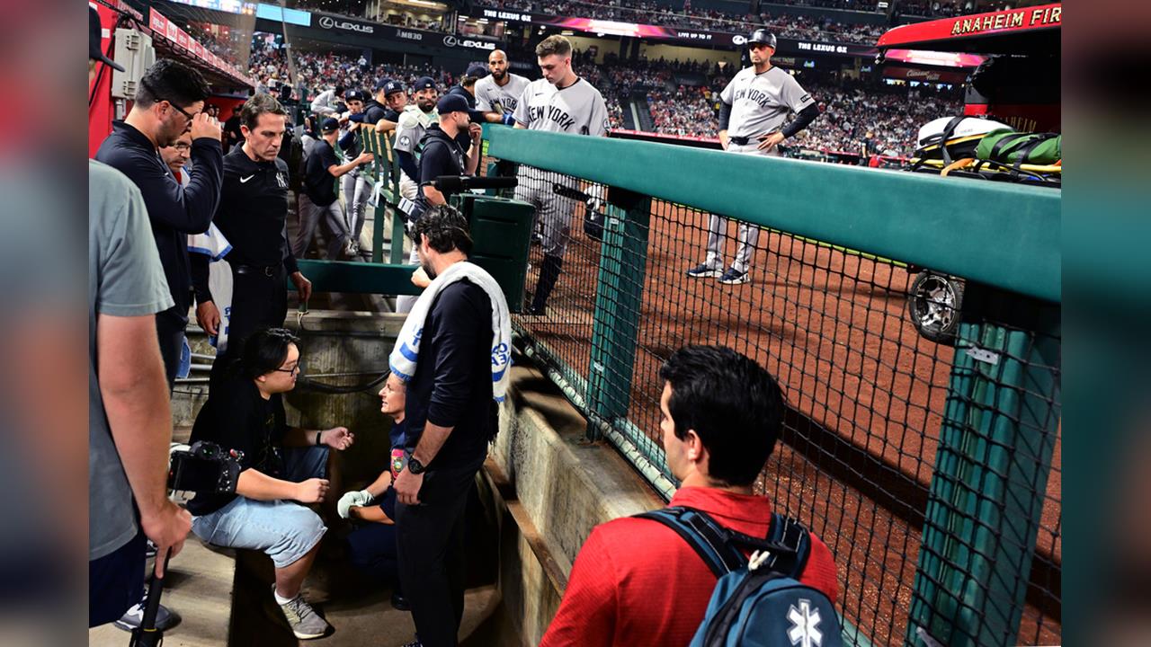 MLB(影)／界外球擊中場邊攝影記者頭部！洋基「米飯哥」憂心忡忡一路關心