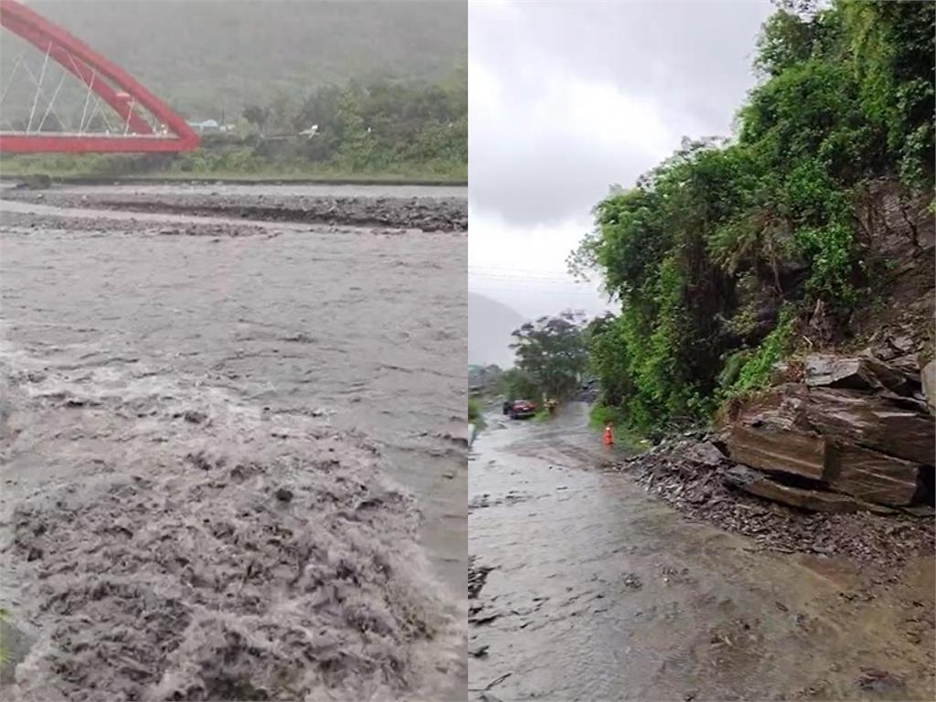 快新聞／豪雨猛炸！屏東來義土石坍方、水位暴漲　西南風明起持續減弱