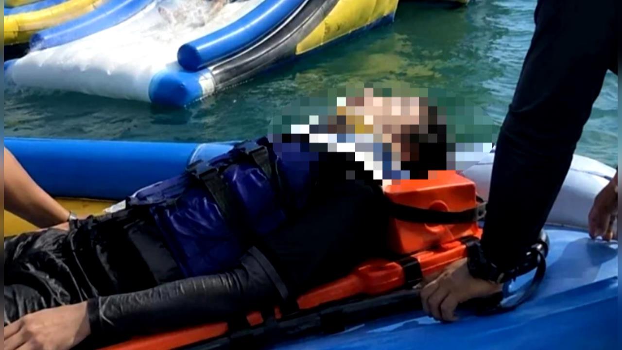 澎湖玩水上氣墊男子頸椎骨折 緊急搭直升機後送高雄治療