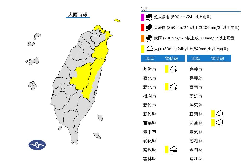 快新聞／5縣市大雨特報！　雨彈開炸下到深夜