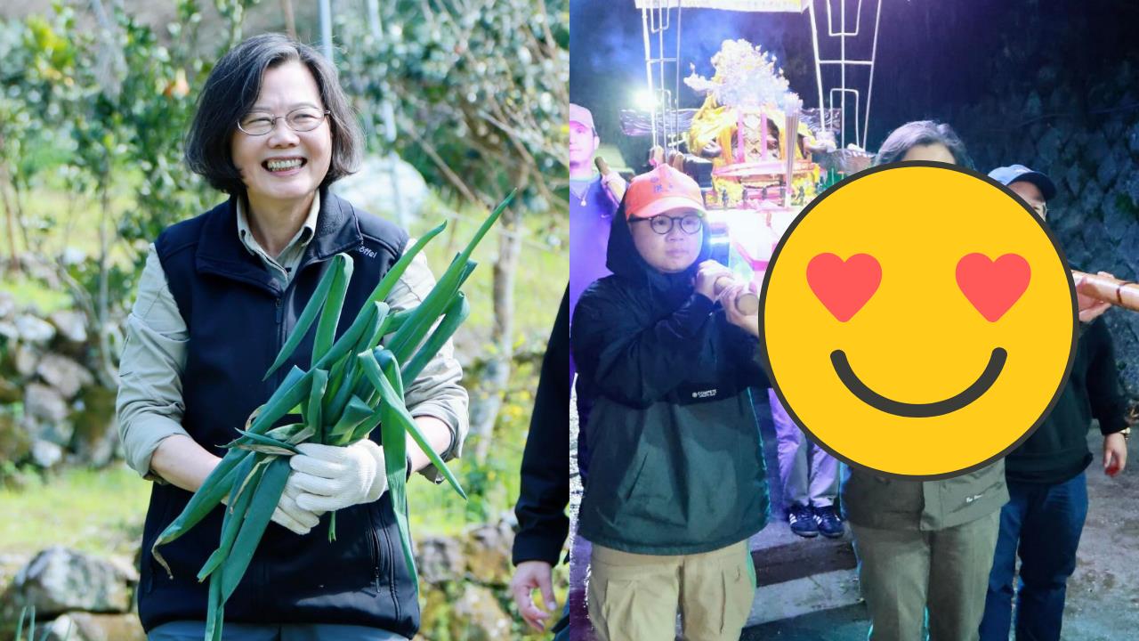 元宵遶境「扛轎大姐」竟是蔡英文！被抓包「急澄清1句」網笑：到底誰逼她的