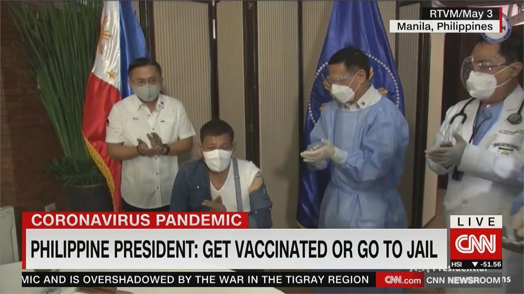 菲律賓接種率太低 　總統杜特蒂撂狠話：不打疫苗就抓去關