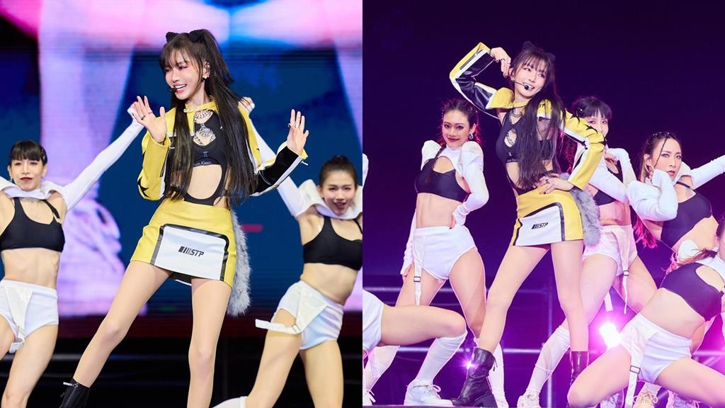 謝金燕登鴻海尾牙飆唱！修長辣腿大跳〈練舞功〉 搬「超狂演出」嗨翻大巨蛋