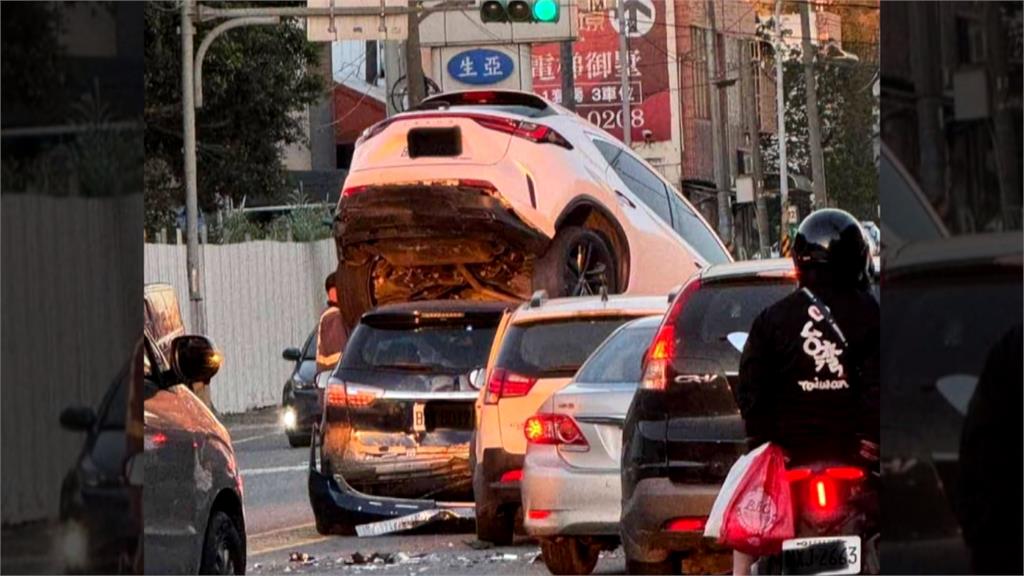 桃園中壢上班時間5車連環撞　肇事駕駛疑精神不濟追撞幸無傷