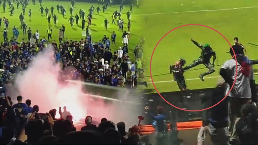 上百球迷遭踩死！印尼足球聯賽警放催淚彈　持棍狠打「人踩人」畫面曝