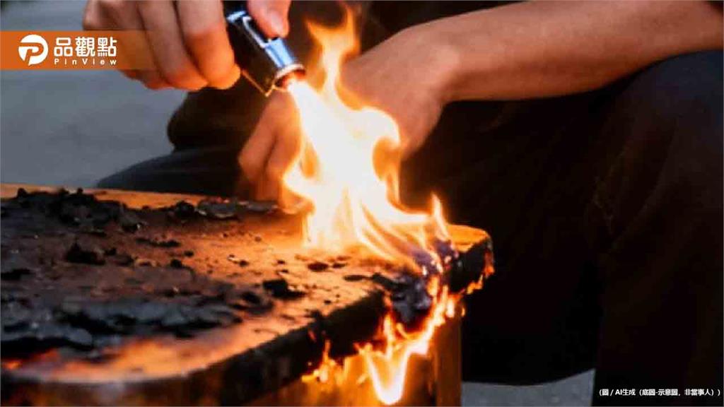 高雄男銀樓前詭異佈陣縱火！隔天再返現場點香拜拜