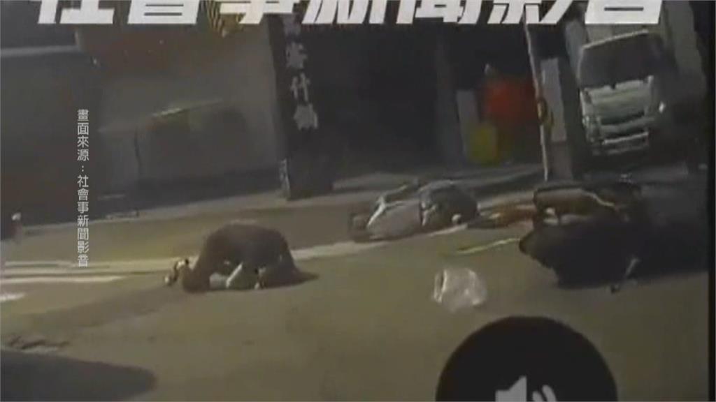 台中騎士路口左轉沒減速　直行機車反應不及撞上