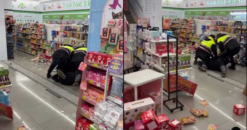 台中男闖康是美「拿安全帽猛砸貨架」　警方制伏後依毀損罪送辦