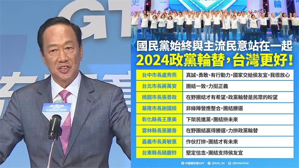 快新聞／劍指郭台銘？國民黨再提誠信、主流民意　還整理「8名藍營首長挺侯言論」