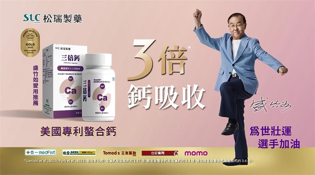 金厲害!松瑞製藥 #3倍鈣 榮獲世界品質評鑑金牌獎