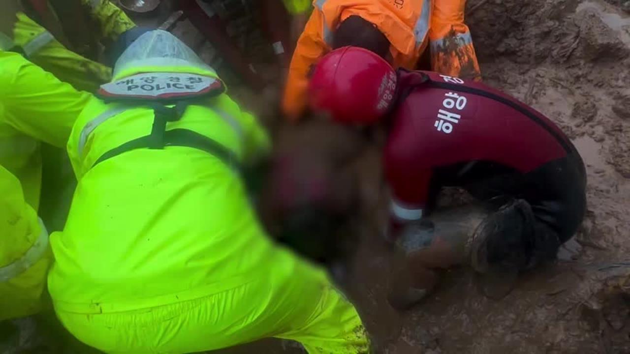 南韓降暴雨！ 「巨濟市」大雨引發土石流 已知1死3傷