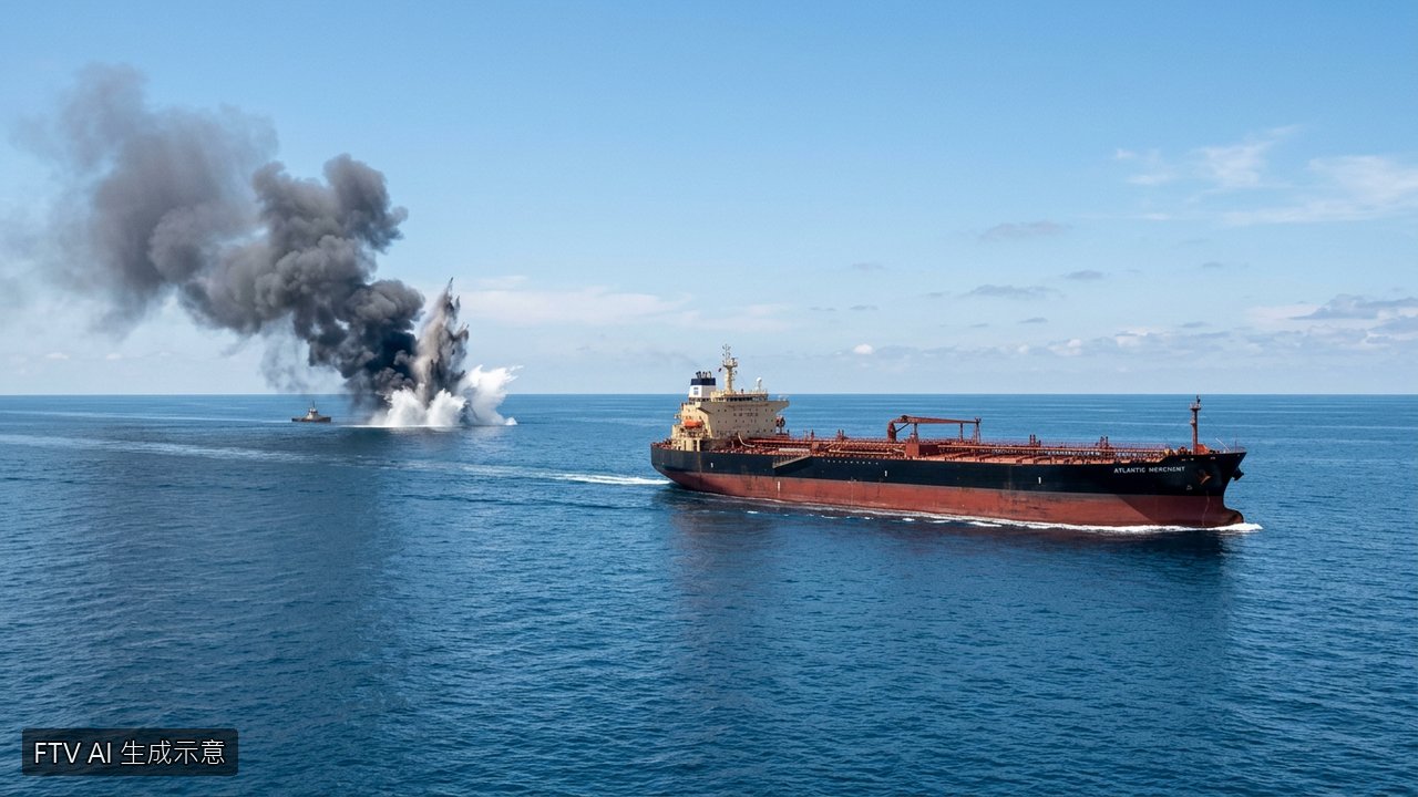 阿曼外海驚傳爆炸！油輪附近現巨大水花幸無受損