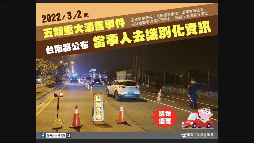 全國首例　南市公佈3酒駕累犯資訊