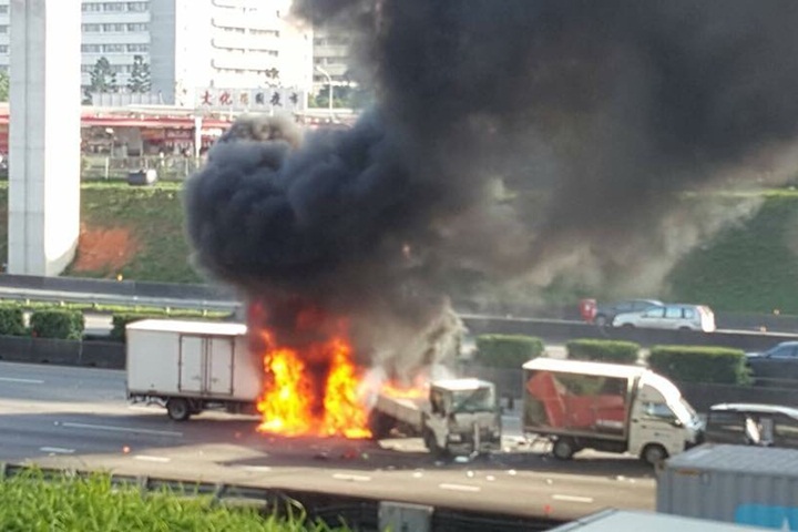 快訊／國道1號南下火燒車 3人到院前死亡