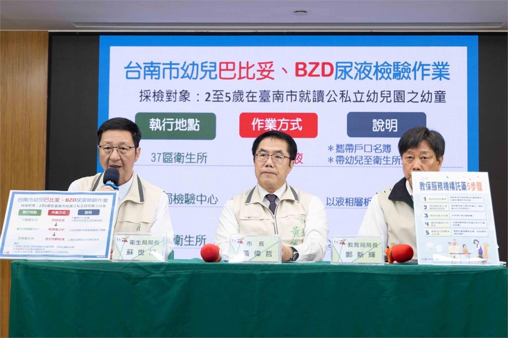 台南市長黃偉哲宣布　提供有疑慮家長免費巴比妥與BZD評估