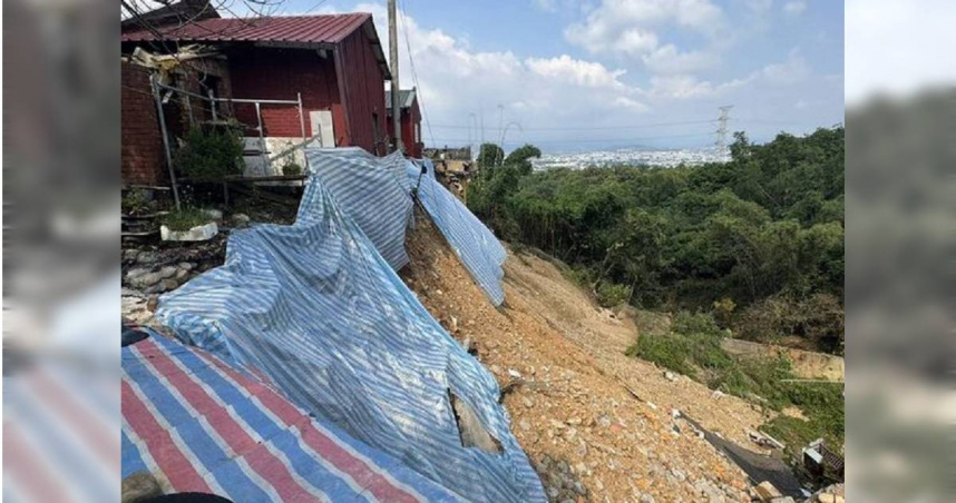 楊柳颱風逼近　彰化三合院前馬路崩成10層樓深大峽谷