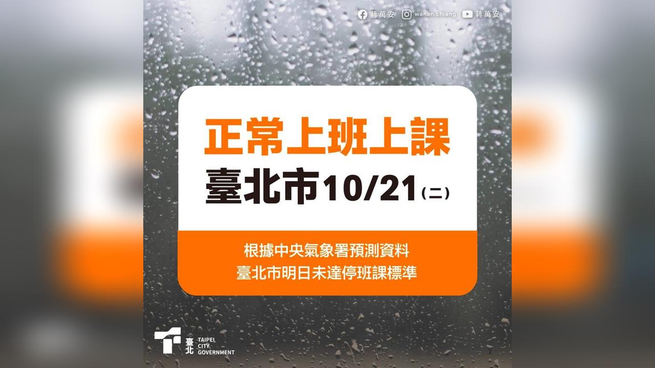 快新聞/北北基桃預報達標今天仍正常上班上課 網友灌爆藍營首長臉書:咕嚕咕嚕