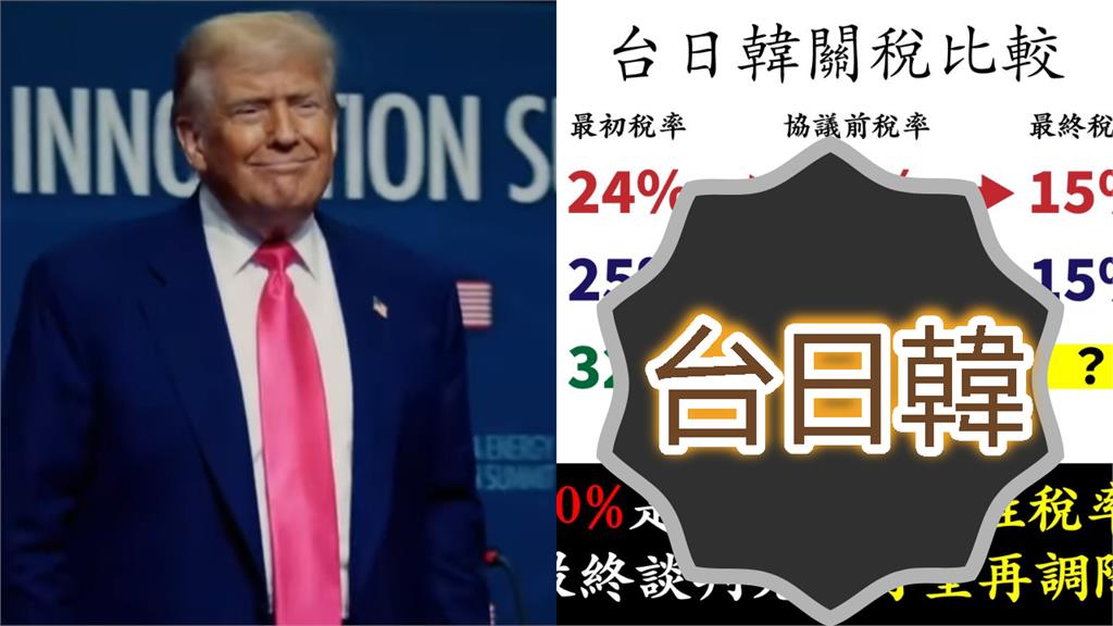 1圖秒看台日韓關稅變化！台灣大超車「沒簽協議就降到20%」網驚：很強了