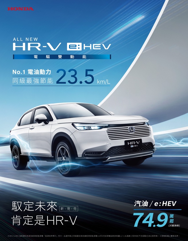 All-new HR-V e:HEV 汰舊換新價74.9萬元起　6/21全台正式上市