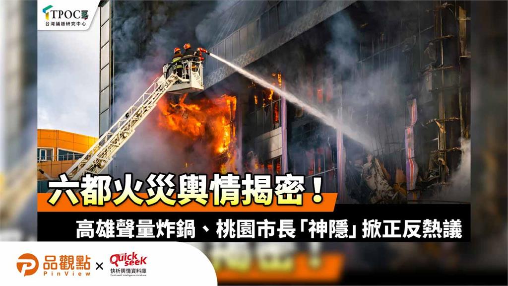 六都火災輿情揭密!高雄聲量炸鍋、桃園市長「神隱」掀正反熱議