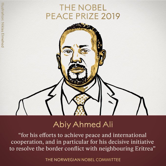 諾貝爾和平獎獎落誰家？衣索比亞總理阿比艾哈邁德阿里得獎