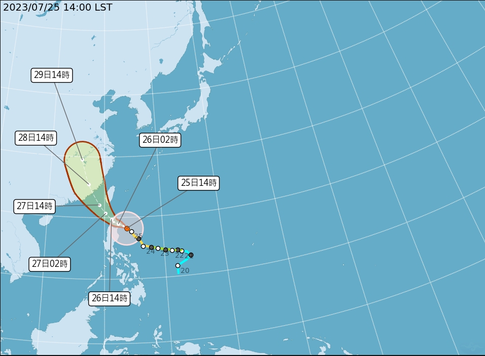北部颱風假機會增？陸警範圍恐擴大　氣象局曝杜蘇芮路徑：不排除再往北