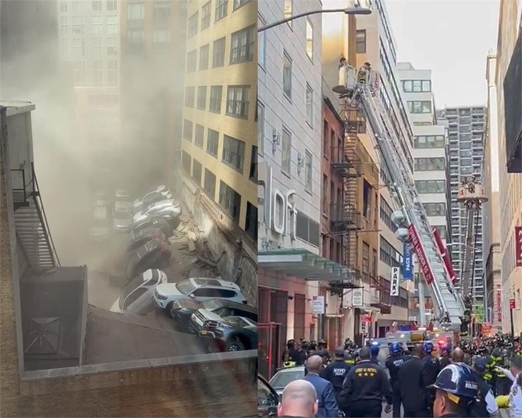 美國紐約曼哈頓停車場突崩塌　1死6傷多人受困