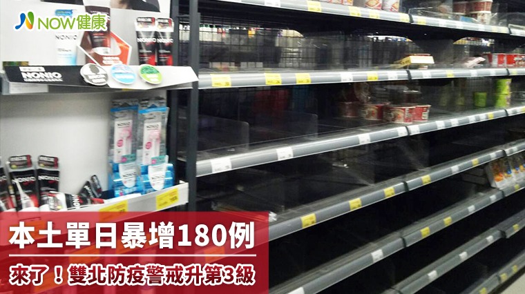 真的來了！本土單日暴增180例 雙北防疫警戒升第3級