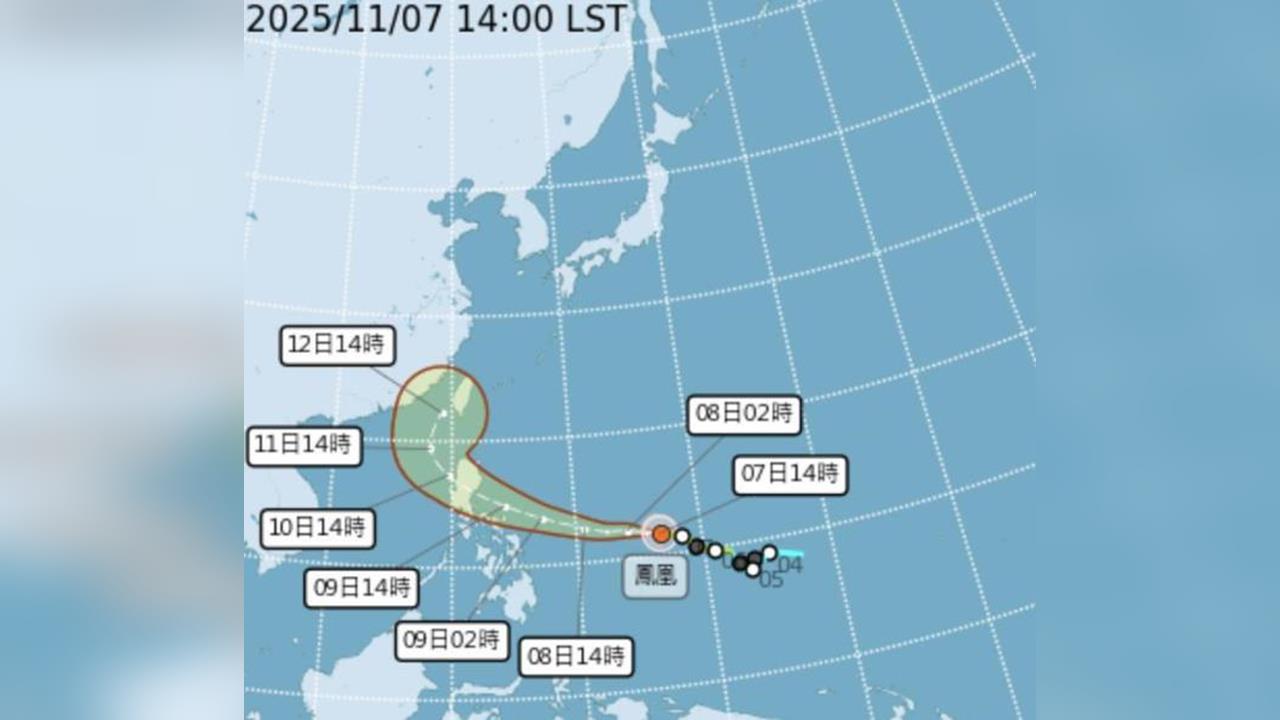 最新/氣象署曝:鳳凰颱風預報路徑西修「不排除穿台」 下週全台要嚴防豪雨
