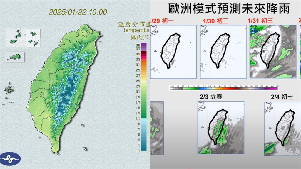 過年天氣一次看！小年夜「強烈大陸冷氣團」報到…「這2天」全台有雨
