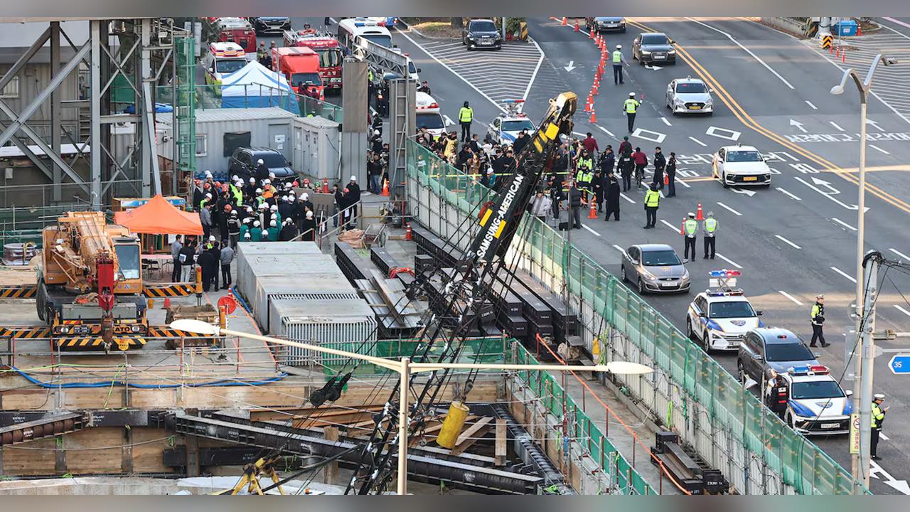 首爾地鐵工地鋼筋倒塌7人被埋 1人救出無心跳