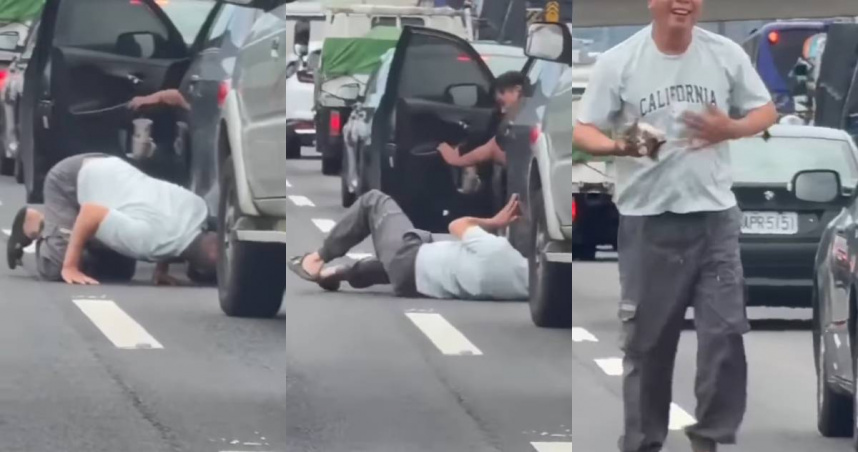 阿伯車陣中突趴地鑽車底！網誤會「在跳Breaking」　見結局讚爆：好人平安