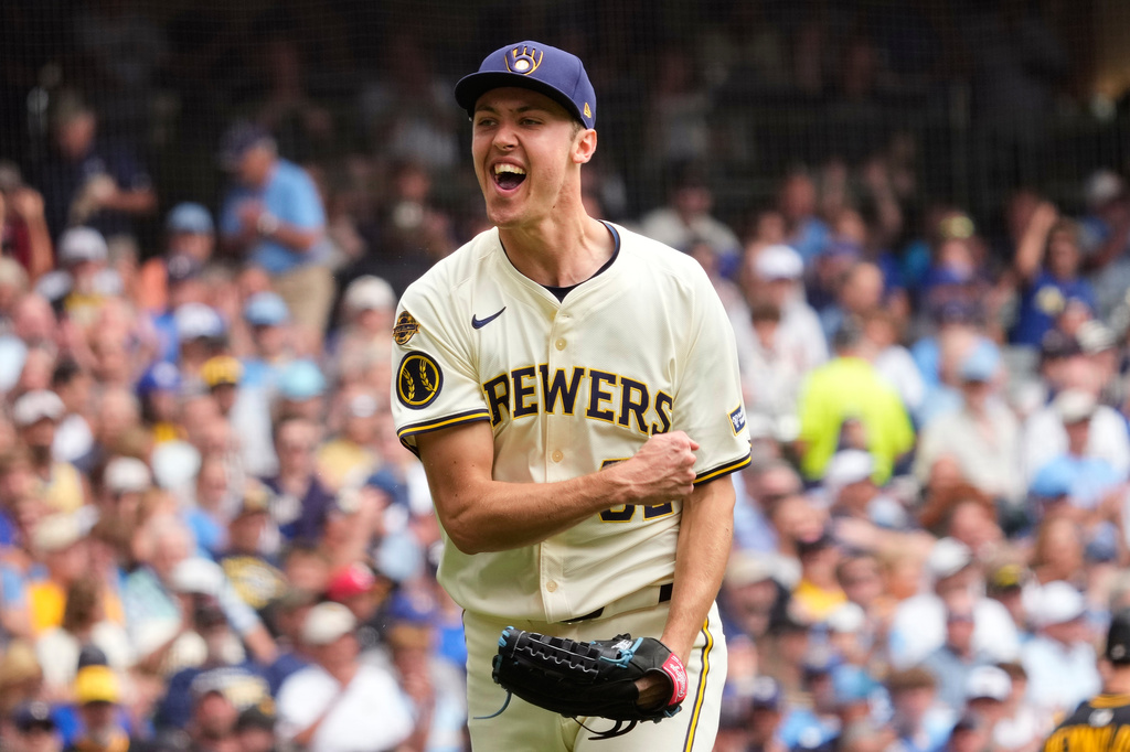 MLB(影)／兩大新生代火球男對決!　釀酒人23歲菜鳥投手技壓Skenes