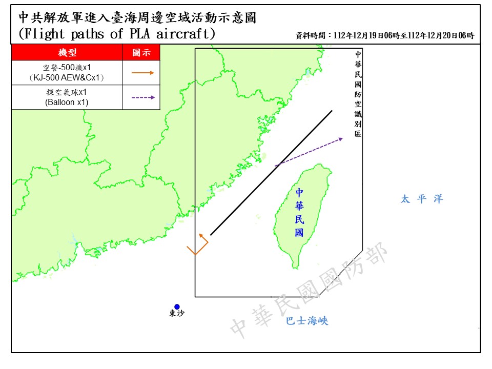 快新聞／中國空飄氣球連3天來！這次選「深夜」　國防部曝路徑