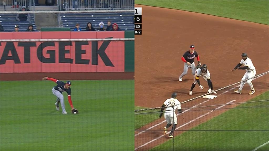 MLB(影)／蛤？7傳3超罕見狀況！打者傻在原地　海盜應敲安反遭判出局
