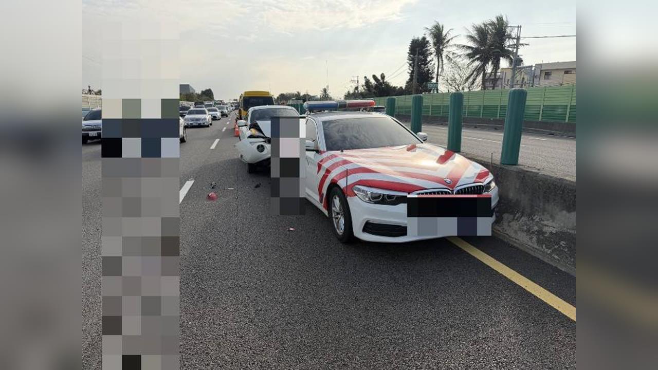 快新聞／「紅斑馬」屁股開花！國道1號彰化段巡邏車遭追撞