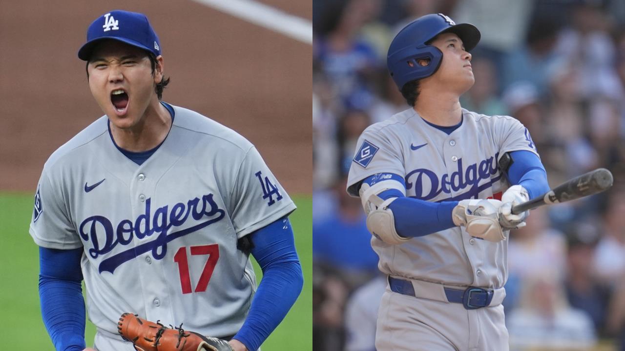 MLB(影)/打者翔平首局首打席首球炸裂!投手大谷5局無失分鬼神雙刀率隊完封勝