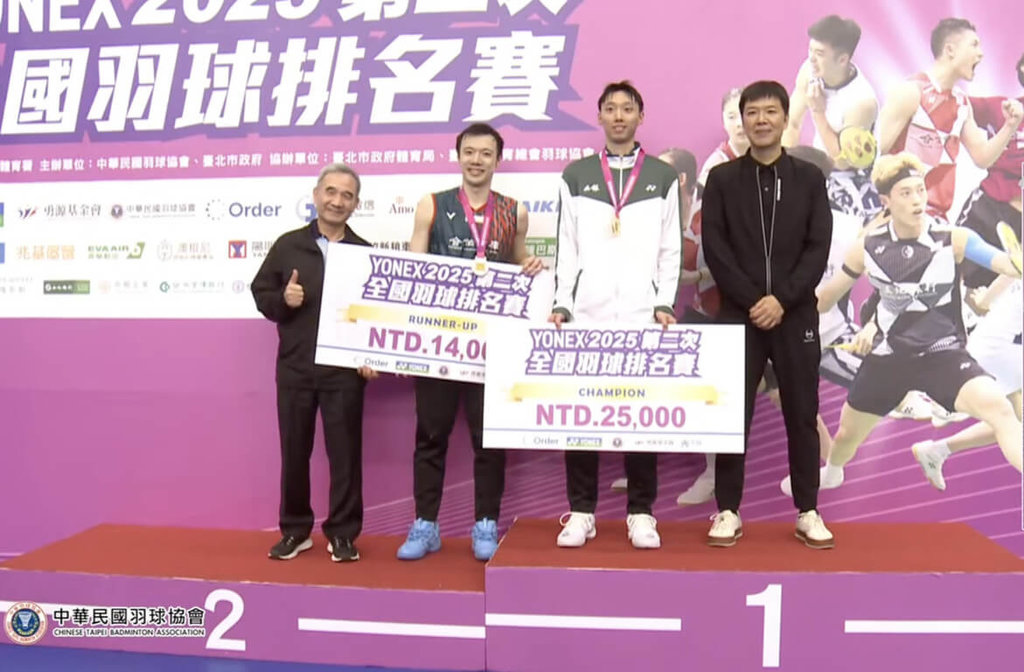 羽球/睽違三年再奪金牌!蘇力揚擊退王子維全國排名賽男單封王