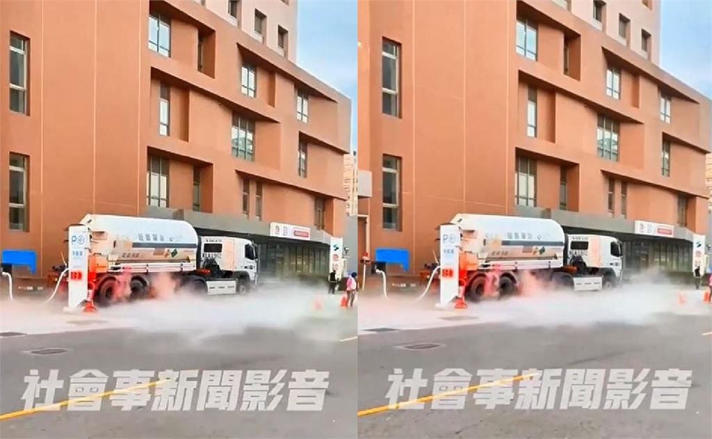 快新聞/液化氧載運車停院外狂冒煙霧 烏日林新醫院說明了