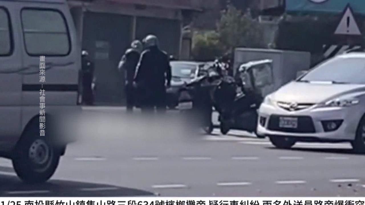 疑行車糾紛　台3線2騎士停槽化線互相叫囂