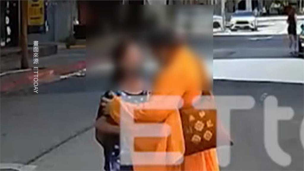 "和尚"當街擁吻女子？男偽裝出家僧眾　民俗專家：行為不妥　褻瀆宗教