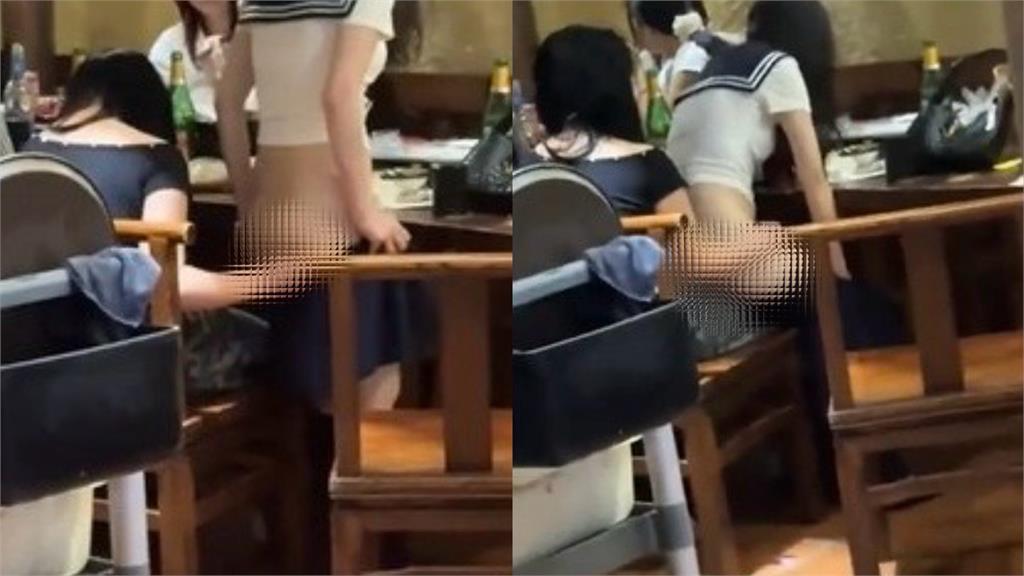 長髮妹餐廳公然脫下「水手裙」吃飯!「下身全曝光」眾人傻眼