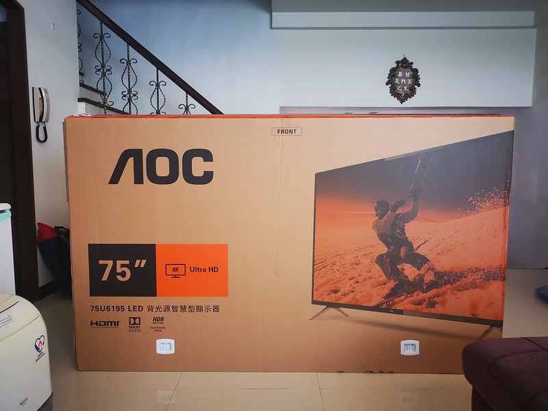 3C／有了它沒朋友我可以 AOC 4K 75吋智慧型電視 開箱