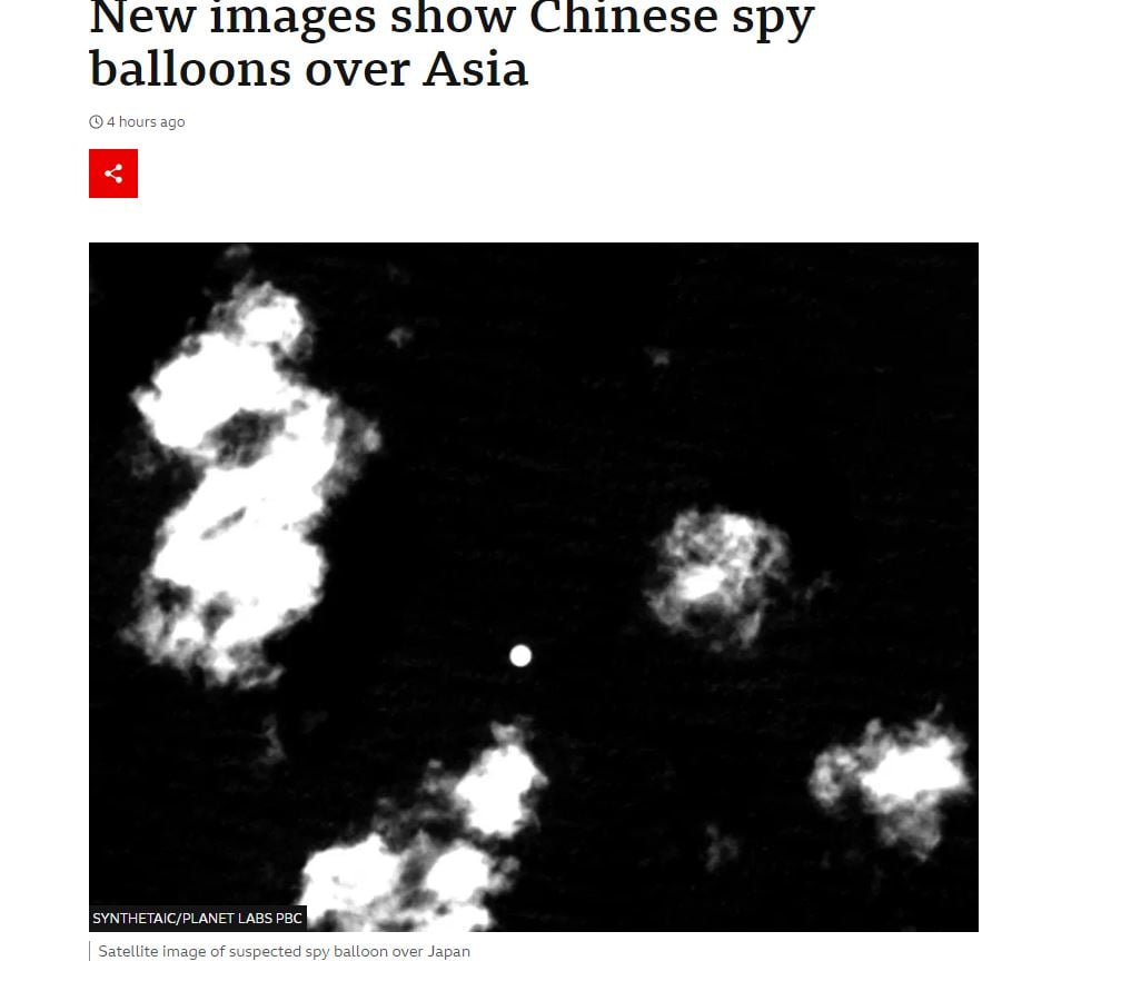 快新聞／BBC曝中國間諜氣球飛越台灣上空　國防部回應了