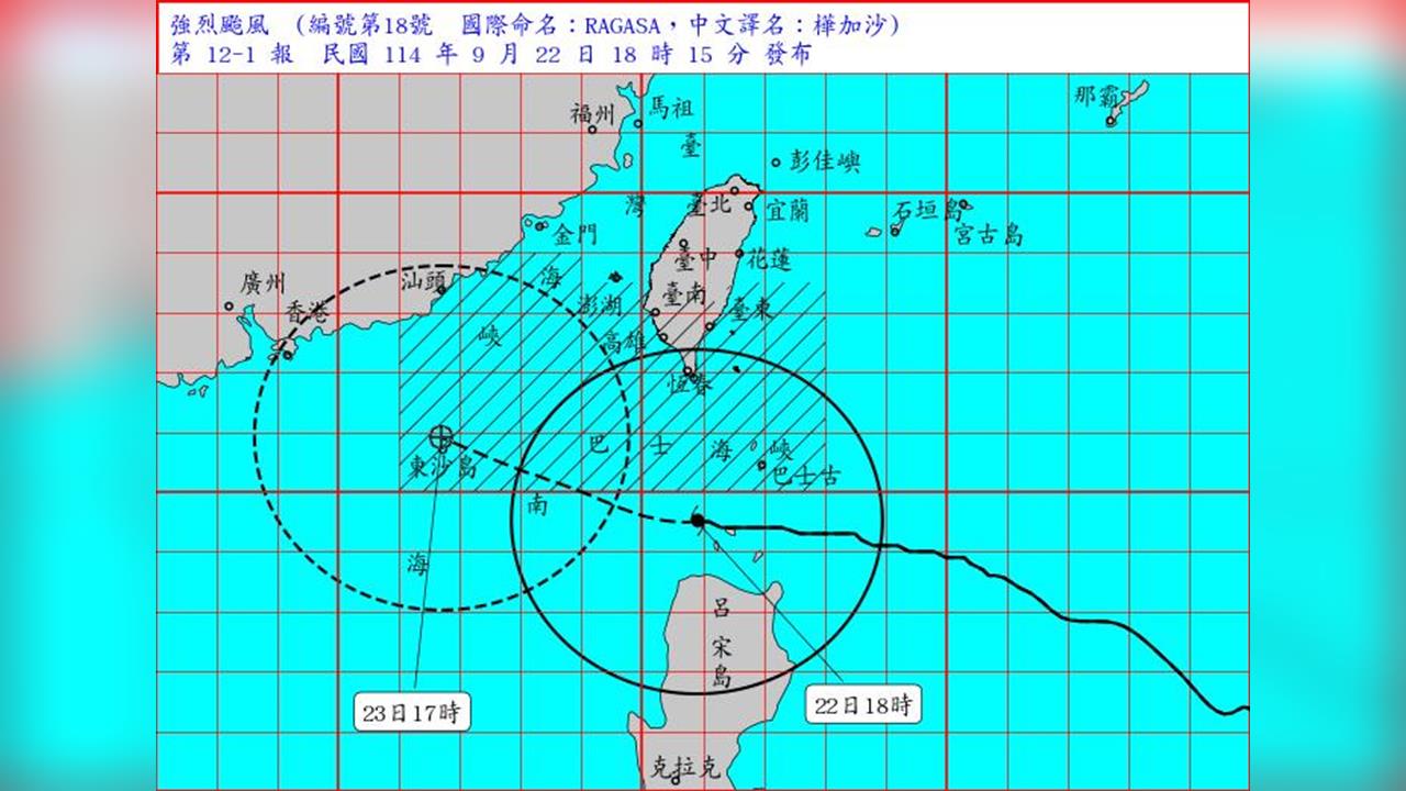 快新聞／強颱樺加沙風力驚人！瞬間每秒73公尺　屏東紅色警戒「陣風14級」